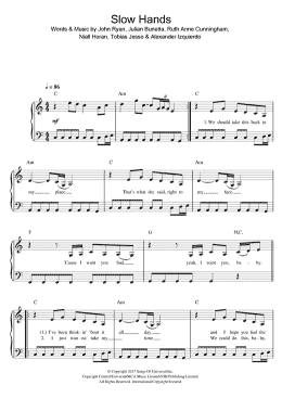 page one of Slow Hands (Easy Piano)