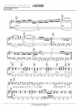 page one of J'accuse (Piano, Vocal & Guitar Chords)