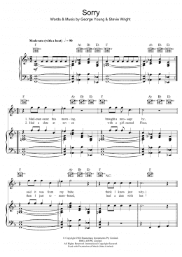 page one of Sorry (Piano, Vocal & Guitar Chords)