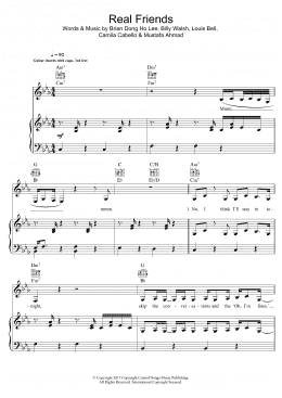 page one of Real Friends (Piano, Vocal & Guitar Chords)