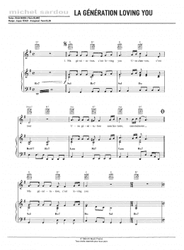 page one of La Generation Loving You (Piano, Vocal & Guitar Chords)