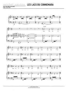 page one of Les Lacs Du Connemara (Piano, Vocal & Guitar Chords)