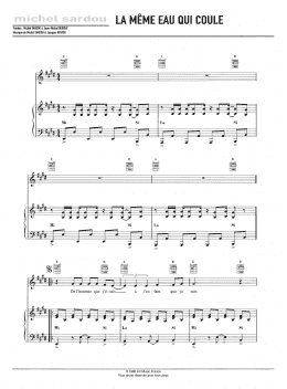 page one of La Meme Eau Qui Coule (Piano, Vocal & Guitar Chords)