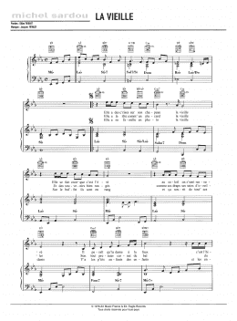 page one of La Vieille (Piano, Vocal & Guitar Chords)