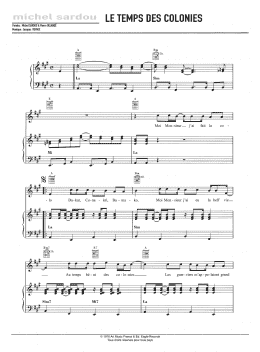page one of Le Temps Des Colonies (Piano, Vocal & Guitar Chords)