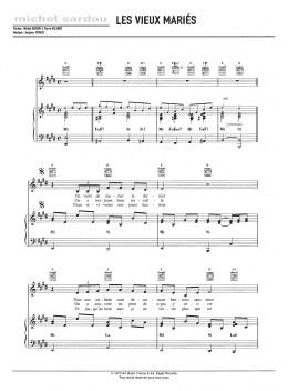 page one of Les Vieux Maries (Piano, Vocal & Guitar Chords)