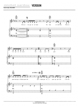 page one of Verdun (Piano, Vocal & Guitar Chords)