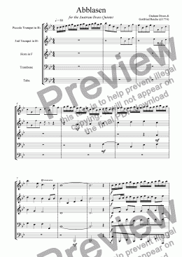page one of Abblasen for Brass Quintet