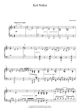 page one of Kol Nidrei, Op. 47 (Piano Solo)
