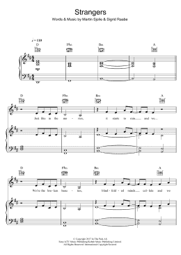 page one of Strangers (Piano, Vocal & Guitar Chords)