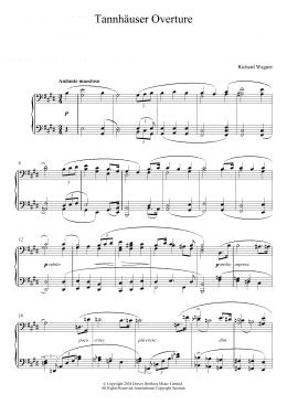 page one of Tannhauser Overture (Piano Solo)