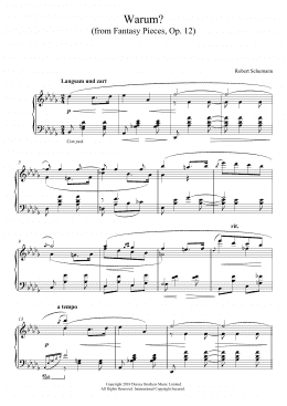 page one of Warum? (From Fantasy Pieces Op. 12) (Piano Solo)