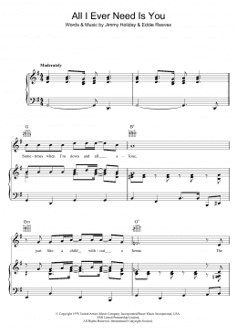 page one of All I Ever Need Is You (Piano, Vocal & Guitar Chords)
