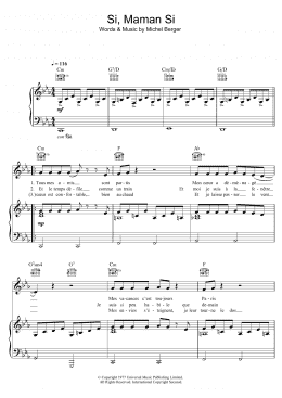page one of Si, Maman Si (Piano, Vocal & Guitar Chords)