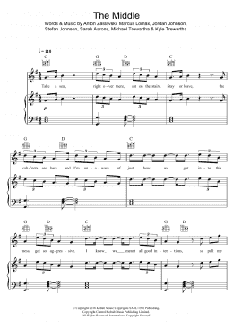 page one of The Middle (Piano, Vocal & Guitar Chords)