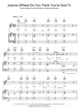 page one of Joanne (Where Do You Think You're Goin'?) (piano version) (Piano, Vocal & Guitar Chords)