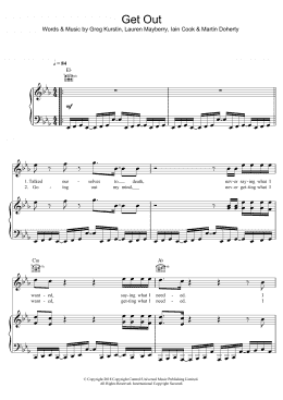 page one of Get Out (Piano, Vocal & Guitar Chords)