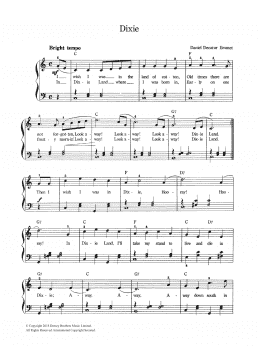 page one of Dixie (Piano & Vocal)