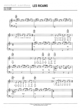 page one of Les Ricains (Piano, Vocal & Guitar Chords)