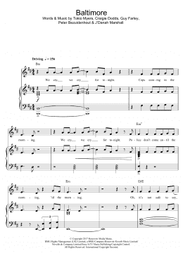 page one of Baltimore (Piano, Vocal & Guitar Chords)