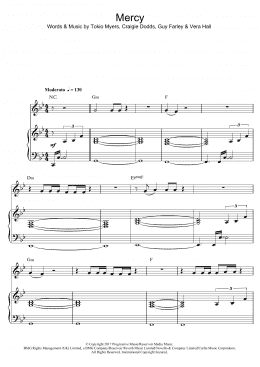 page one of Mercy (Piano, Vocal & Guitar Chords)