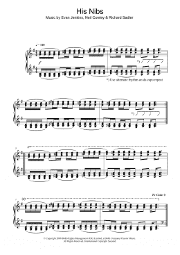 page one of His Nibs (Piano Solo)