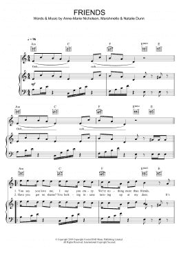 page one of FRIENDS (Piano, Vocal & Guitar Chords)