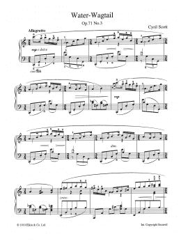 page one of Water-Wagtail Op. 71 No. 3 (Piano Solo)
