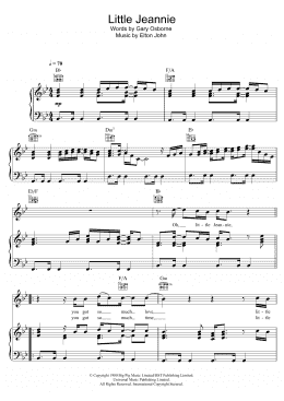 page one of Little Jeannie (Piano, Vocal & Guitar Chords)