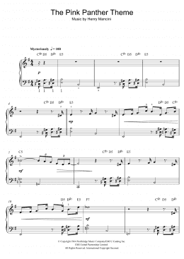 page one of The Pink Panther Theme (Beginner Piano)
