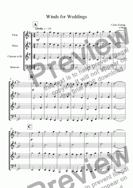 page one of Winds for Weddings