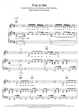 page one of Fire In Me (Piano, Vocal & Guitar Chords)