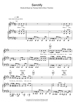 page one of Sanctify (Piano, Vocal & Guitar Chords)