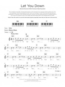 page one of Let You Down (Keyboard (Abridged))