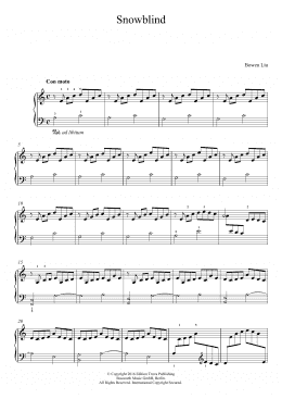 page one of Snowblind (Piano Solo)