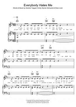 page one of Everybody Hates Me (Piano, Vocal & Guitar Chords)