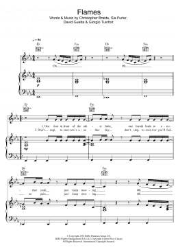 page one of Flames (Piano, Vocal & Guitar Chords)