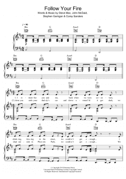 page one of Follow Your Fire (Piano, Vocal & Guitar Chords)