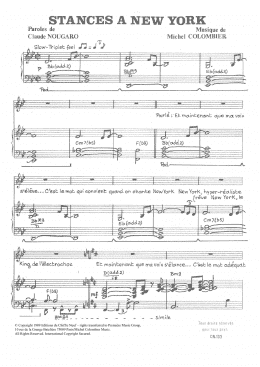 page one of Stances A New York (Piano & Vocal)