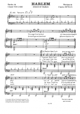 page one of Harlem (Fables Of Faubus) (Piano & Vocal)