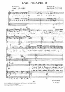 page one of L'Aspirateur (Piano & Vocal)