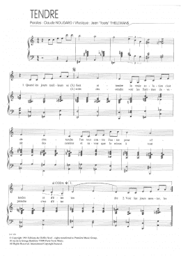 page one of Tendre (Piano & Vocal)
