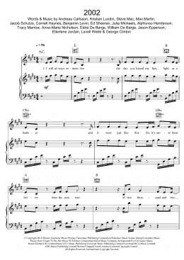 page one of 2002 (Piano, Vocal & Guitar Chords)