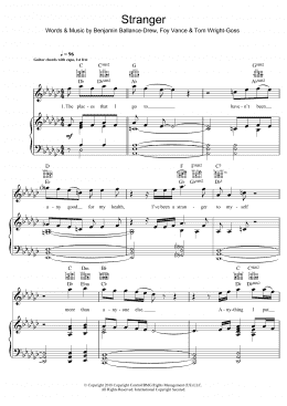 page one of Stranger (Piano, Vocal & Guitar Chords)