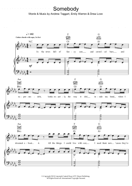 page one of Somebody (Piano, Vocal & Guitar Chords)