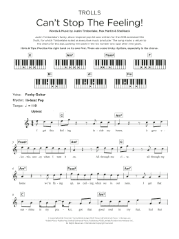 page one of Can't Stop The Feeling (Keyboard (Abridged))
