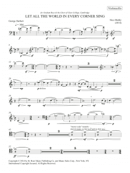 page one of Let All The World In Every Corner Sing (Cello Solo)