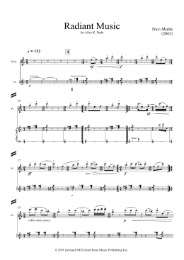 page one of Radiant Music (for flute and electronics) (Flute Solo)