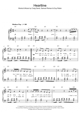 page one of Heartline (Beginner Piano (Abridged))