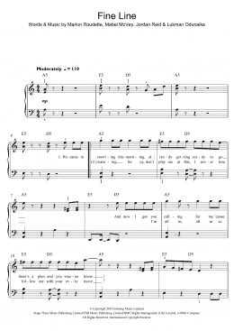 page one of Fine Line (featuring Not3s) (Beginner Piano (Abridged))